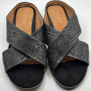 Sole Bound Black Leather Sandals Dafni